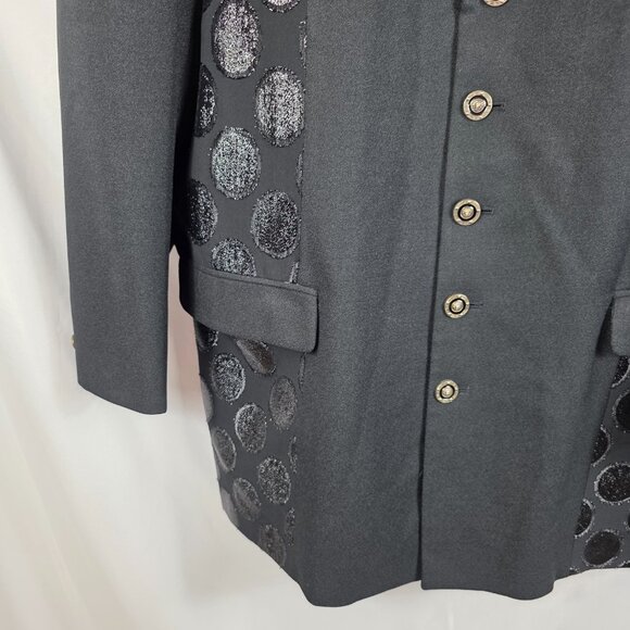 Men's Pronti Collection by Phita Black Jacquard Embellished Blazer Size XL - Picture 9 of 16
